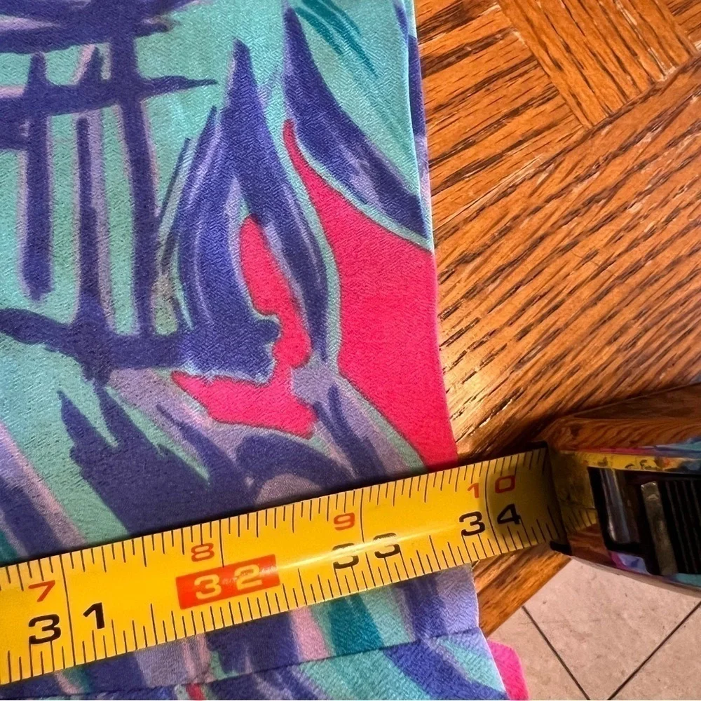 Lilly Pulitzer Graphic Colorful Palazzo Pull-on Pants Sz XS Flowy Lightweight